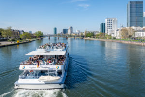 Germany, Hesse, Frankfurt, excursion boat on the Main. Germany, Hesse, Frankfurt, excursion boat on the Main.